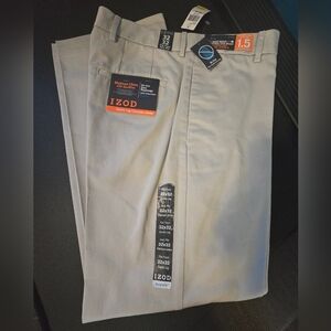 Izod Men's Light Gray Chinos, Flat Front 32x32